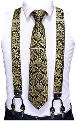 בארי.וואנג גברים ביריות סט עם עניבה אלסטי סוג כבד החובה 6 קליפים פלטה מעצב מתנה