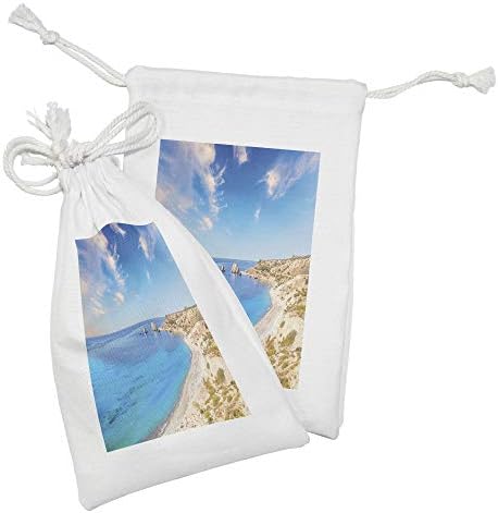 ערכת כיס נתיק של אמבסון קפריסין של 2, תמונת אמנות נוף של הסלע של אפרודיטה מהחוף בחוף מחוז פאפוס, תיק משיכה קטן למסכות ומוצרי מוצרים, 9