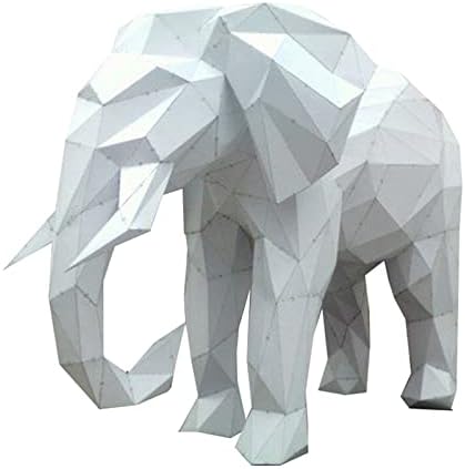 גביע נייר גיאומטרי של פיל פסל נייר תלת מימד פסל נייר יצירתי מודל נייר בעבודת יד חידה אוריגמי DIY קישוט קישוט