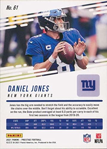 2021 Panini Prestige 61 Daniel Jones New York Giants כרטיס מסחר בכדורגל NFL