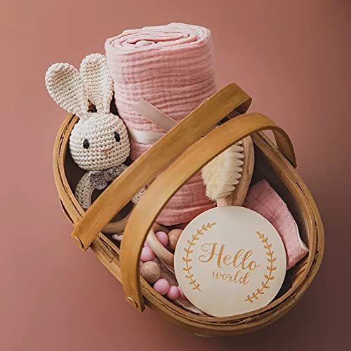 תינוק אמבטיה צעצוע סט 5 יחידות ארנב– יילוד יסודות חייב שיהיו ברשותך עבור בנים ובנות – כולל בעבודת יד סרוגה צעצוע, מברשת, כותנה שמיכה,