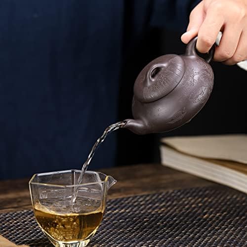 סילין זישה קומקום, סיני ייקסינג חימר תוצרת קומקום בעבודת יד 6.7 גרם, החדרת ברו קונג פו יצרנית תה עלים רופפת -אנטנגיאיו, חימר שחור