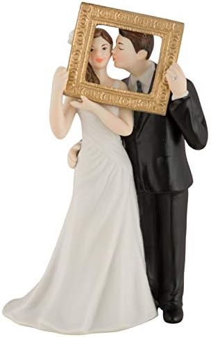 תמונת חתונה כניסה מושלמת זוג חרסינה טופר עוגת צלמיות