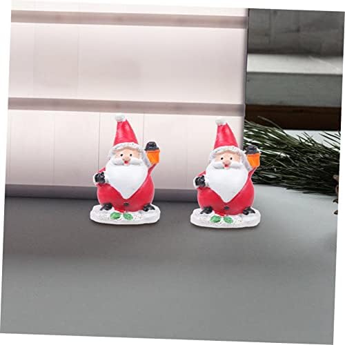 צעצועים סנטה קלאוס קישוט סנטה שלג גלובוס שרף מלאכה וינטג 'תפאורה ביתית 4 יחידות שלג גלובוס צלמיות שרף פסלוני חג המולד סנטה פסלונים אספנים