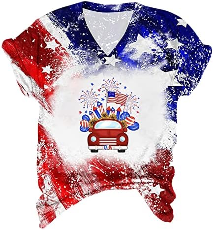 דגל אמריקאי חולצה נשים פטריוטית חולצה 4 ביולי נמר פירוט גרפי טיז חולצות כוכב פס חולצות