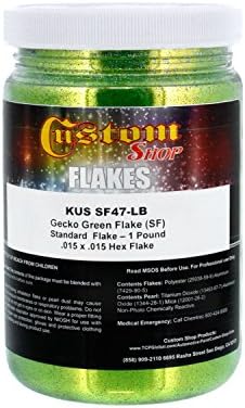 חנות בהתאמה אישית Gecko Green - Standard Flake .015x.015 Hex, חבילה של 1 lb