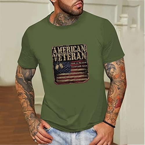 חולצות טריקו פטריוטיות של שרוול קצר של XXVR, יום עצמאות של דגל אמריקאי יום קיץ צווארון צווארון קז'ן