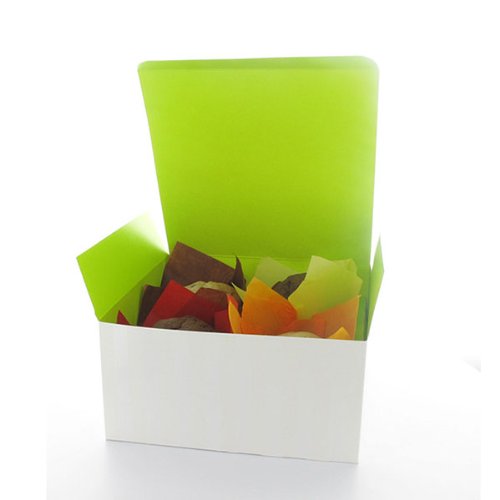 קופסת קאפקייקס מנייר 4 חלקים עם תוספת ירוקה, 6.7 אורך על 6.7 רוחב על 3.35 גובה