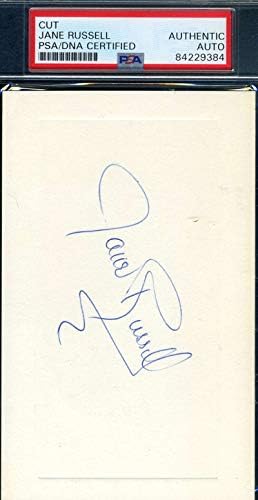ג ' יין ראסל חתמה על חתימת כרטיס אינדקס 3 על 5
