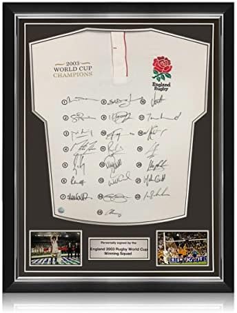 זוכות מזכרות בלעדיות אנגליה רוגבי 2003 זוכי גביע העולם החתמה על ג'רזי. מסגרת מעולה