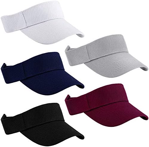 Aodaer 5 חבילה כותנה כותנה כובעי כובעי ספורט מתכווננים מגני שמש לנשים גברים בחוץ