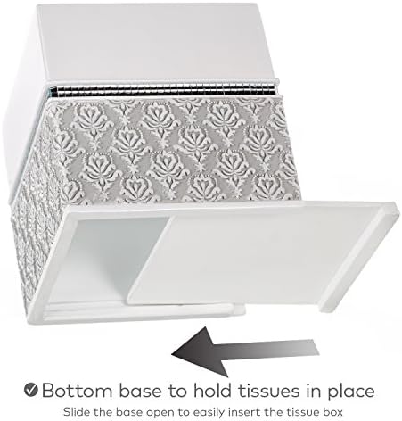 ניחוחות יצירתיים מראה כיסוי קופסאות רקמות מרובעות - מחזיק נייר של רקמות אמבטיה דקורטיביות, מיכל מפיות מודרני, מחוון תחתון, לעיצוב אמבטיה