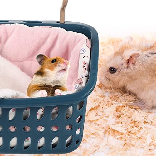 פופטפופ אוגר משחק עכברוש עכברוש סל תליה סל עם כרית שמיכת אוגר מיטה חמה כלוב בתי גידול קטיפה מחבוא חיות מחמד אביזרים לסנאי גינאה חזיר כחול