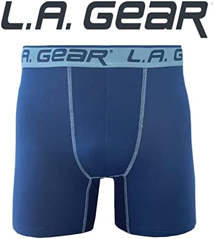 תחתונים אתלטיים של LA Gear Mens, תקצירי מתאגרפים של ביצועי כותנה עם 5 חבילות, תחתוני ספורט נושמים, רב צבעוני