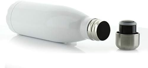 בקבוק מים מותאמים אישית תולעת שיער, BPA בחינם, בקבוק נירוסטה לבן 500 מל בקבוק נירוסטה לבן למשקאות חמים וקרים, בהתאמה אישית עם ראשוני/שם,