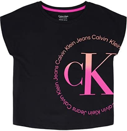 קלווין קליין בנות שרוול קצר לוגו גרפי חולצה