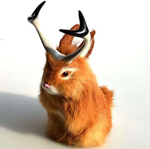 STP-US ג'קאלופה ריאליסטית העתק בעלי חיים פרוותי פראון פסחא ארנב פסחא עם עיצוב בית קרניים